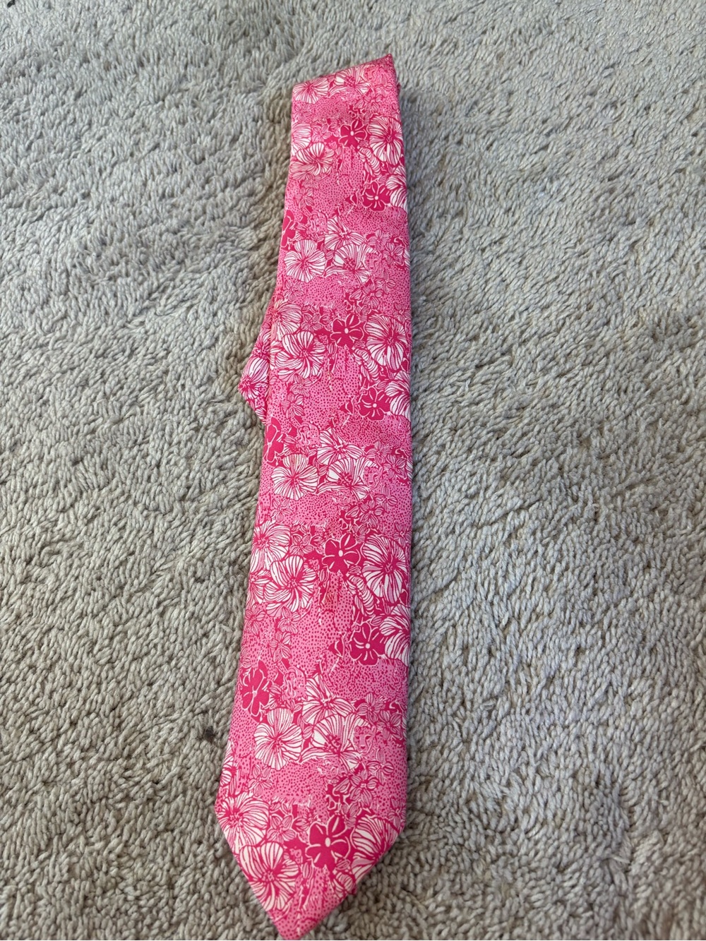 Children's Floral Pink Tie for Special Occasions